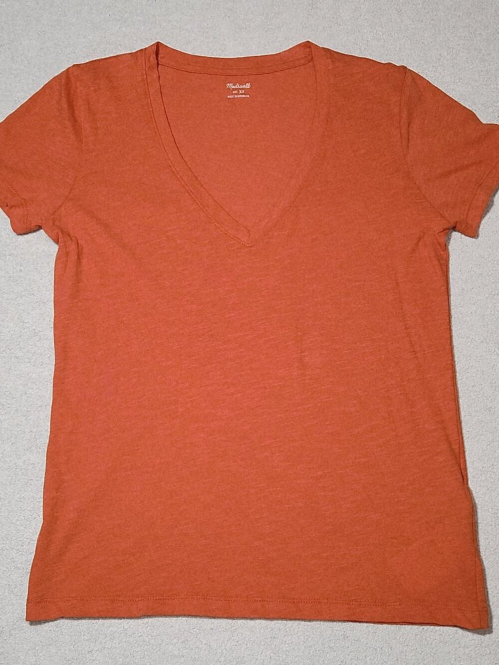 NWT Madewell Tshirt Xsmall Roasted Squash/Burnt Orange Color Short Sleeve